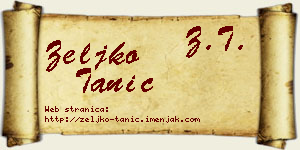 Željko Tanić vizit kartica